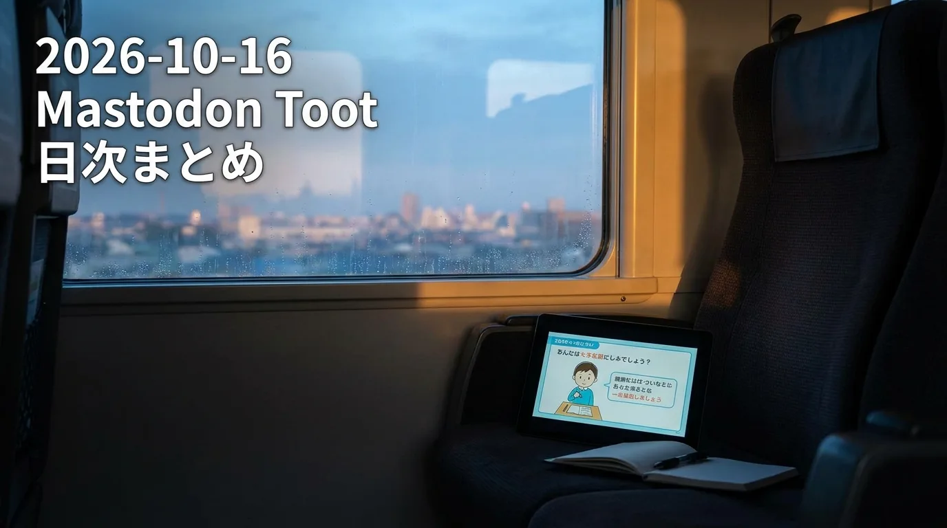2026-10-16 Mastodon Toot 日次まとめ